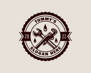 Hipster - Pipe Wrench Handyman logo design