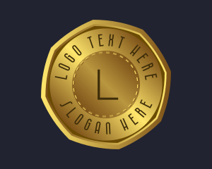 Banking - Gold Bank Emblem Lettermark logo design