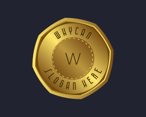 Blockchain - Gold Coin Currency logo design