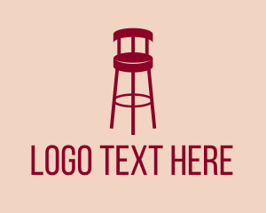 Chair - Red Bar Stool logo design