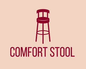 Stool - Red Bar Stool logo design