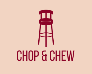 Chair - Red Bar Stool logo design