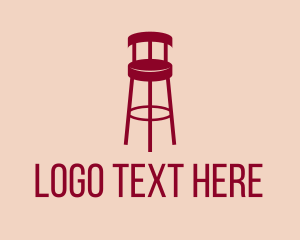 Furniture - Red Bar Stool logo design