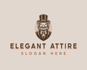 Victorian Pig Suit  logo design