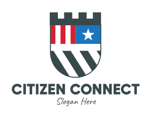 Citizenship - Defense Castle Flag logo design