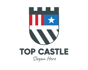 Defense Castle Flag logo design