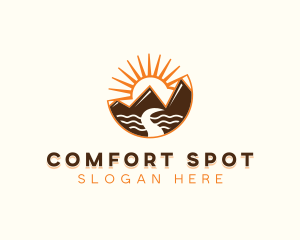 Mountain River Tourist Spot logo design