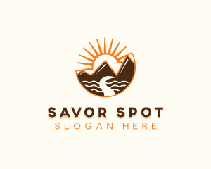 Mountain River Tourist Spot logo design