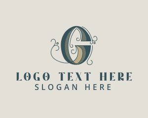 Salon - Traditional Stylish Flourish Letter G logo design