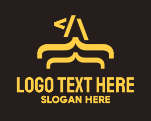 Coding - Yellow Eagle Code Programming logo design