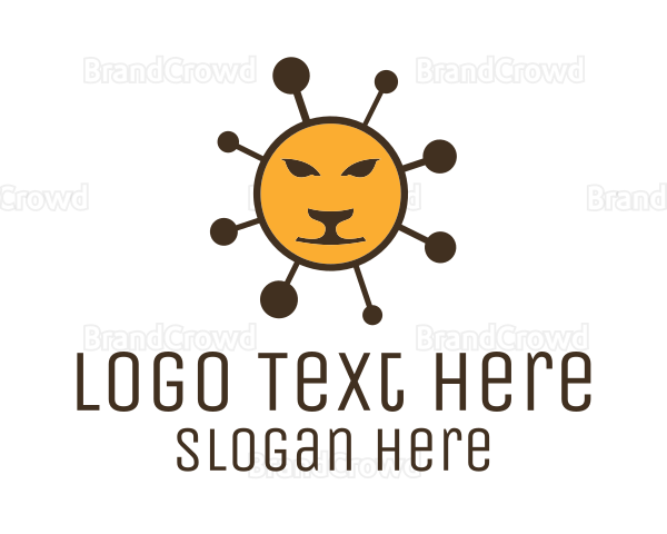 Molecule Lion Sun Logo