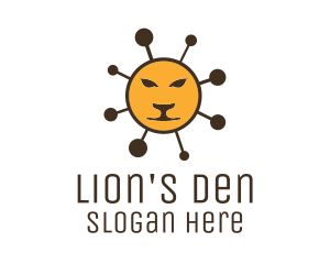 Molecule Lion Sun logo design