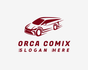 Drag Racing - Red Car Speed logo design