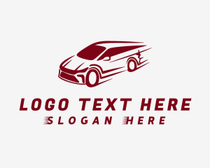 Fast - Red Car Speed logo design