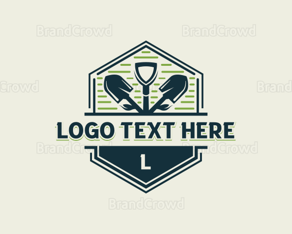 Shovel Gardener Landscaping Logo