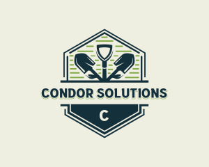 Shovel Gardener Landscaping logo design