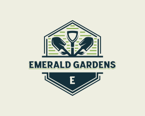 Shovel Gardener Landscaping logo design