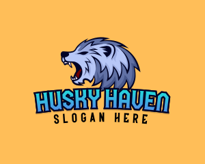 Husky - Angry Wolf Fangs logo design