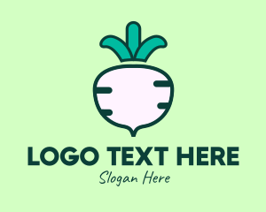 White - Turnip Vegetable Farm logo design