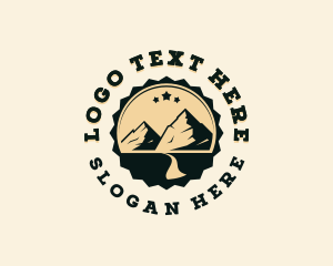 Hiker - Adventure Mountain Road logo design