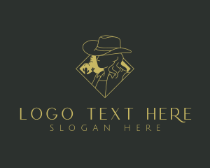 Rodeo - Cowgirl Hat Desert logo design