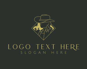 Buckaroo - Cowgirl Hat Desert logo design