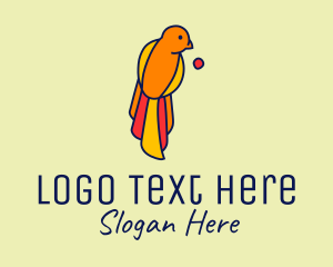 Orange Parrot Bird  logo design