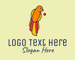 Animal - Orange Parrot Bird logo design