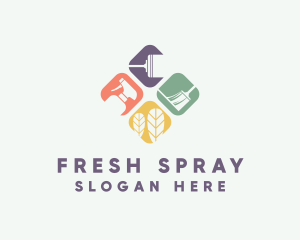Broom Mop Spray Cleaner logo design