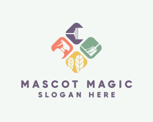 Broom Mop Spray Cleaner logo design