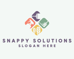 Broom Mop Spray Cleaner logo design