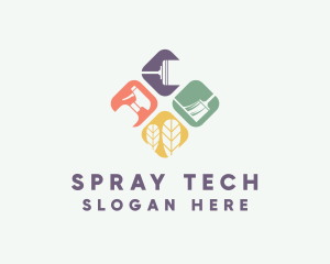 Broom Mop Spray Cleaner logo design