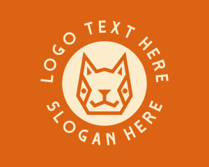 Kitten - Geometric Pet Circle logo design