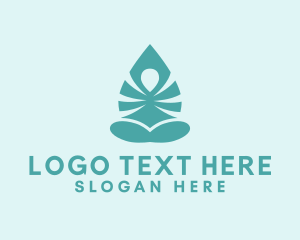 Human - Organic Yoga Leaf logo design