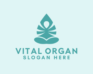 Organic Yoga Leaf logo design