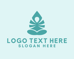 Stretching - Organic Yoga Leaf logo design