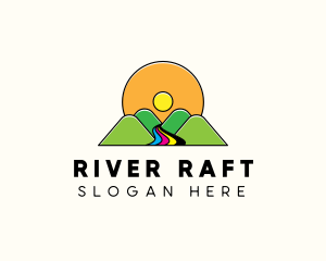 Printing River Mountain  logo design