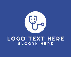 Stethoscope - Happy Medical Stethoscope logo design