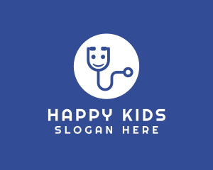 Happy Medical Stethoscope logo design