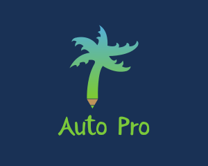 Academe - Tropical Tree Pen logo design