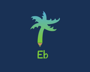 Tutor - Tropical Tree Pen logo design