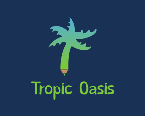 Tropic - Tropical Tree Pen logo design