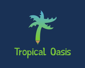 Tropical Tree Pen  logo design