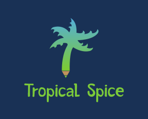 Tropical Tree Pen  logo design