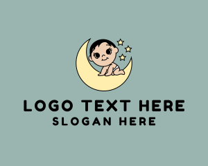 Children Clothing - Cute Nighttime Baby logo design