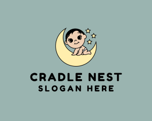 Cute Nighttime Baby logo design