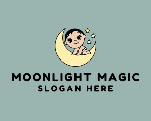 Nighttime - Cute Nighttime Baby logo design