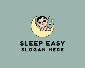 Cute Nighttime Baby logo design