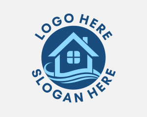 Village - Air Cooling House Wave logo design