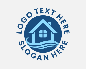 Ocean - Air Cooling House Wave logo design